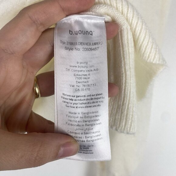 B Young Women's Pullover Sweater Bymalea Crewneck Jumper Size S ? Puff Sleeve - Picture 3 of 8